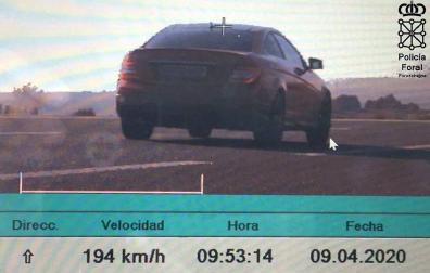 Denunciado un conductor por circular a 194 km/h en Tudela