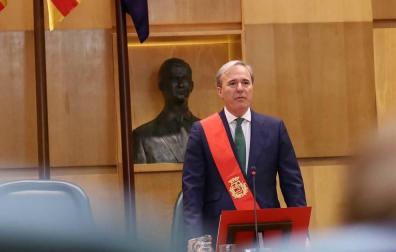 Jorge Azcón (PP), nuevo alcalde de Zaragoza con los apoyos de Cs y Vox.