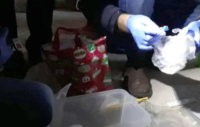 Droga incautada por agentes de la Policía Foral en el registro de una vivienda.