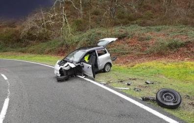 Un herido en un accidente ocurrido en la NA-4150 a la altura de Arano