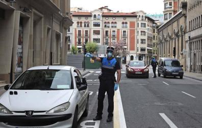 Control de movilidad de la Policía Municipal de Pamplona
