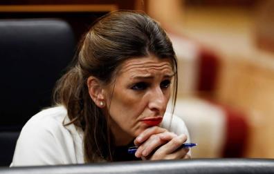 La ministra de Trabajo, Yolanda Diaz, en el pleno celebrado este jueves en el Congreso de los Diputados