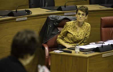 María Chivite, en el Parlamento de Navarra.