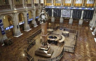 Interior de la Bolsa de Madrid.