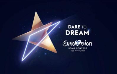 Una estrella, logo de Eurovisión en Tel Aviv, con el lema "Atrévete a soñar"