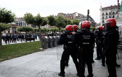 Pamplona registra incidentes tras una concentración de apoyo al etarra Patxi Ruiz