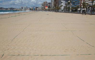 Las playas de Benidorm reabrirán con parcelas de 4x4 metros para separar a los bañistas