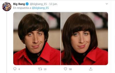 Fotografía del cambio con FaceApp del personaje Howard Wolowitz de The Big Bang Theory.