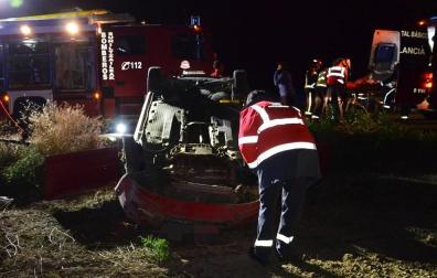 Un herido grave tras sufrir una salida de vía en Falces