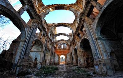 Imagen de la iglesia de Belchite (Zaragoza) destruida a por la guerra