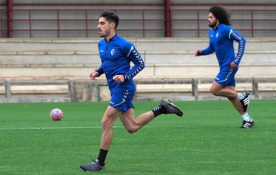 Nacho Vidal, durante un entrenamiento en Tajonar.
