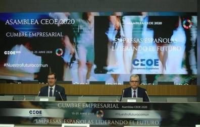 El presidente de CEOE, Antonio Garamendi, y el de Inditex, Pablo Isla.