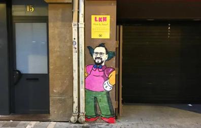 Bordalás, caricaturizado como Krusty, de 'Los Simpsons'.