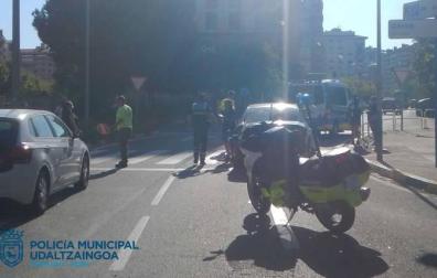 Herido un hombre 86 años atropellado en Pamplona