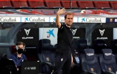 Jagoba Arrasate, en el Camp Nou.