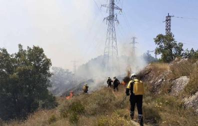 Controlado un fuego en el monte Ezkaba, cerca de la curva de Arre