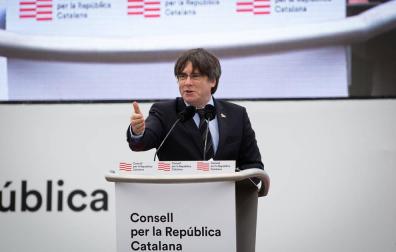 Puigdemont, en el acto en Perpignan.