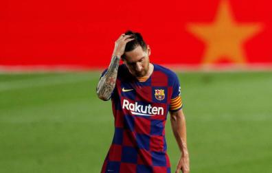 Leo Messi, en el partido contra Osasuna.