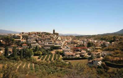 Panorámica obtenida este martes del núcleo urbano de Cáseda.