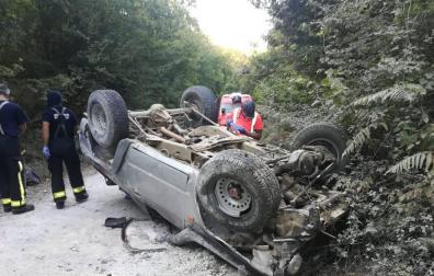 Dos heridos, uno muy grave, en un accidente en Olazagutía