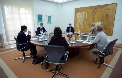 Reunión del Comité de seguimiento del coronavirus presidida por Pedro Sánchez.