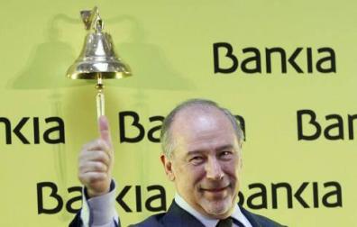El expresidente de Bankia, Rodrigo Rato, durante la salida a Bolsa de la entidad.