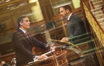 Sánchez y Abascal cruzan acusaciones en la primera jornada de la moción