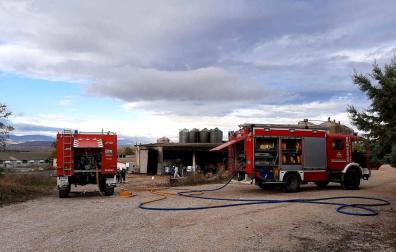 Un incendio sin heridos quema una nave de una granja de cerdos en Sesma