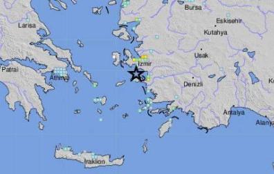 Lugar exacto del terremoto entre Turquía y Grecia.