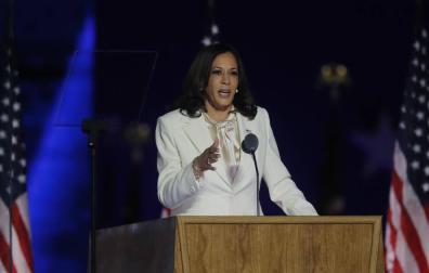 La vicepresidenta electa Kamala Harris habla tras conocerse los resultados.