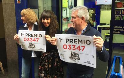 Fotos de Pamplona, Tudela y Fitero, donde ha dejado premios el sorteo de la Lotería de Navidad 2018 en Navarra.