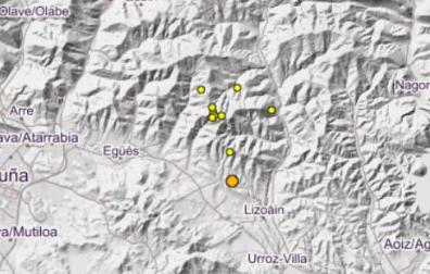Tres pequeños temblores sacudieron la zona de Lizoáin este viernes por la tarde