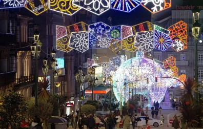 Encendido del alumbrado navideño en las calles de Vigo