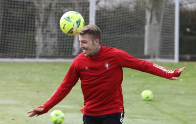 Brandon, en un entrenamiento en Tajonar.