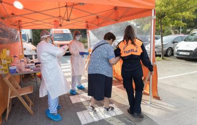 Cribado de ciudadanos con pruebas PCR en Tudela.