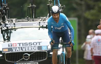 Alejandro Valverde, durante la última contrarreloj del Tour de Francia 2020