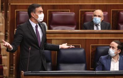 Pedro Sánchez, en la sesión de control en el Congreso.