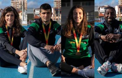 El cuarteto de oro del atletismo navarro