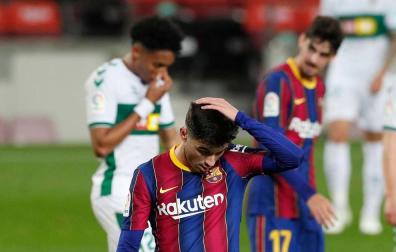 Pedri se pierde el partido de El Sadar por una lesión en el sóleo
