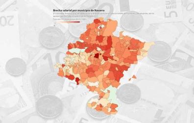 La brecha salarial por municipios en Navarra