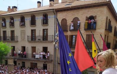 Bildu saca la ikurriña en Viana