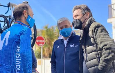 Juan Carlos Unzué, con el Movistar en la Volta