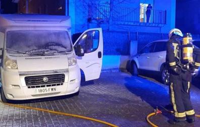 Incendiada una autocaravana en Astrain