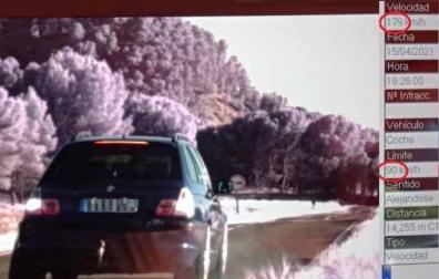 Imputado un conductor por circular a 179 km/h en la carretera Allo-Sesma