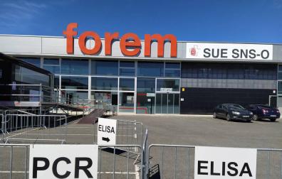 Espacio de Forem en Mutilva, donde el Gobierno de Navarra realiza pruebas de PCR y Elisa