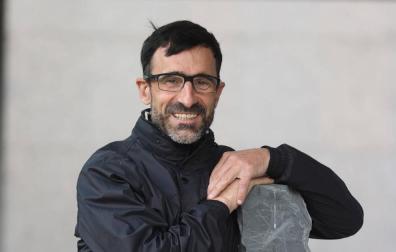 Jesús Ángel García Bragado, este sábado en entrada del hotel Iruña Park, donde se aloja.