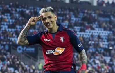 El Chimy Ávila celebra el gol conseguido el domingo ante el Celta de Vigo.