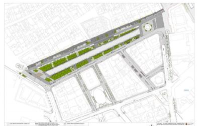Pamplona trabaja en el proyecto de reurbanización del paseo de Sarasate