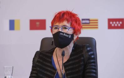 La consejera de Sanidad, Santos Induráin, en el Consejo Interterritorial del Sistema Nacional de Salud, celebrado en Pamplona.