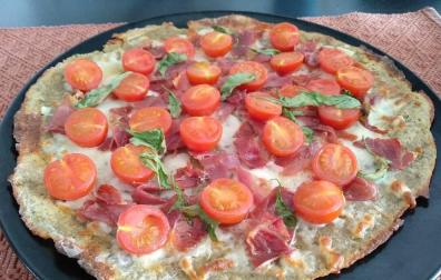 Imagen de la pizza con masa de quinoa